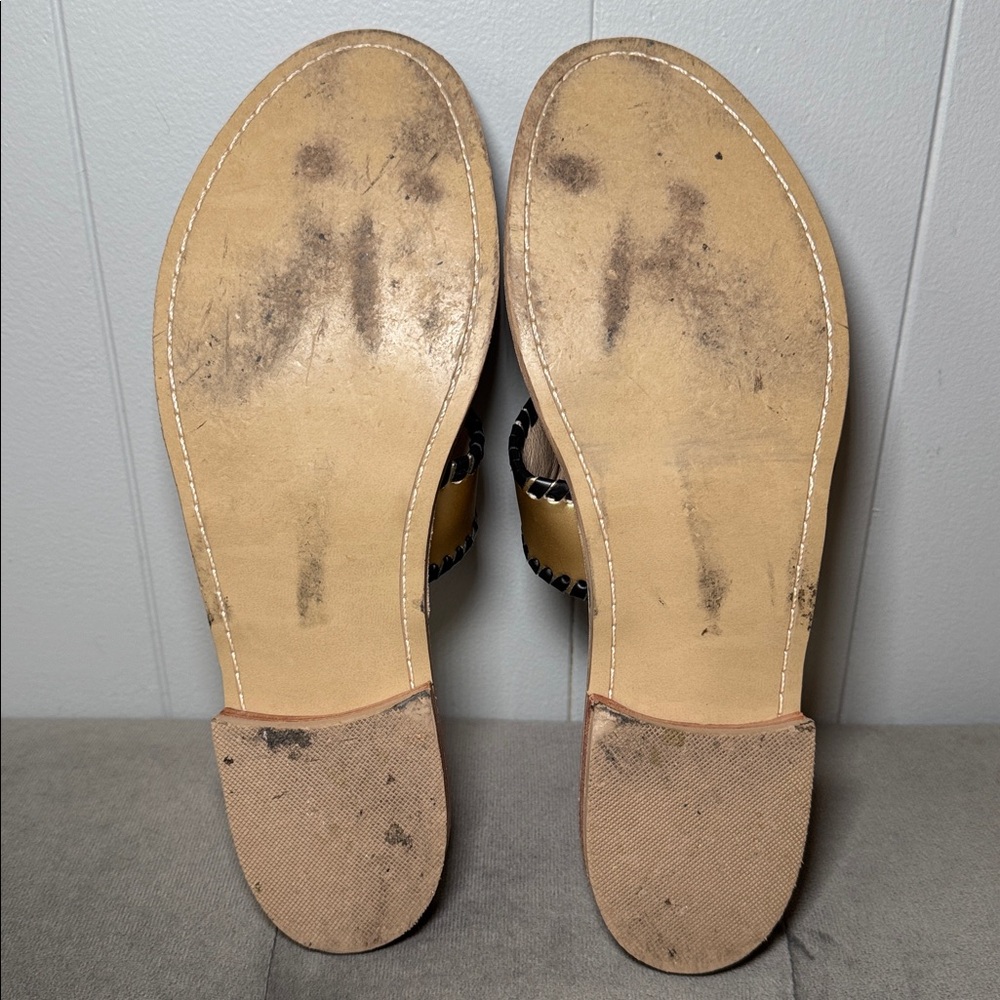 Jack Rogers Signature Spirit Sandals Gold & Black Size 8 - Picture 14 of 16